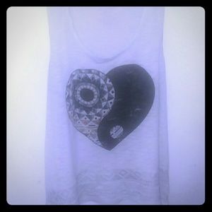Yin yang heart tank top